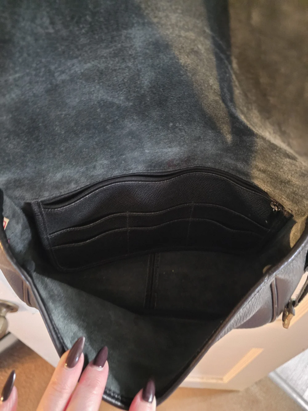 Vintage 90s Dooney & Bourke Black Leather Crossbody Bag